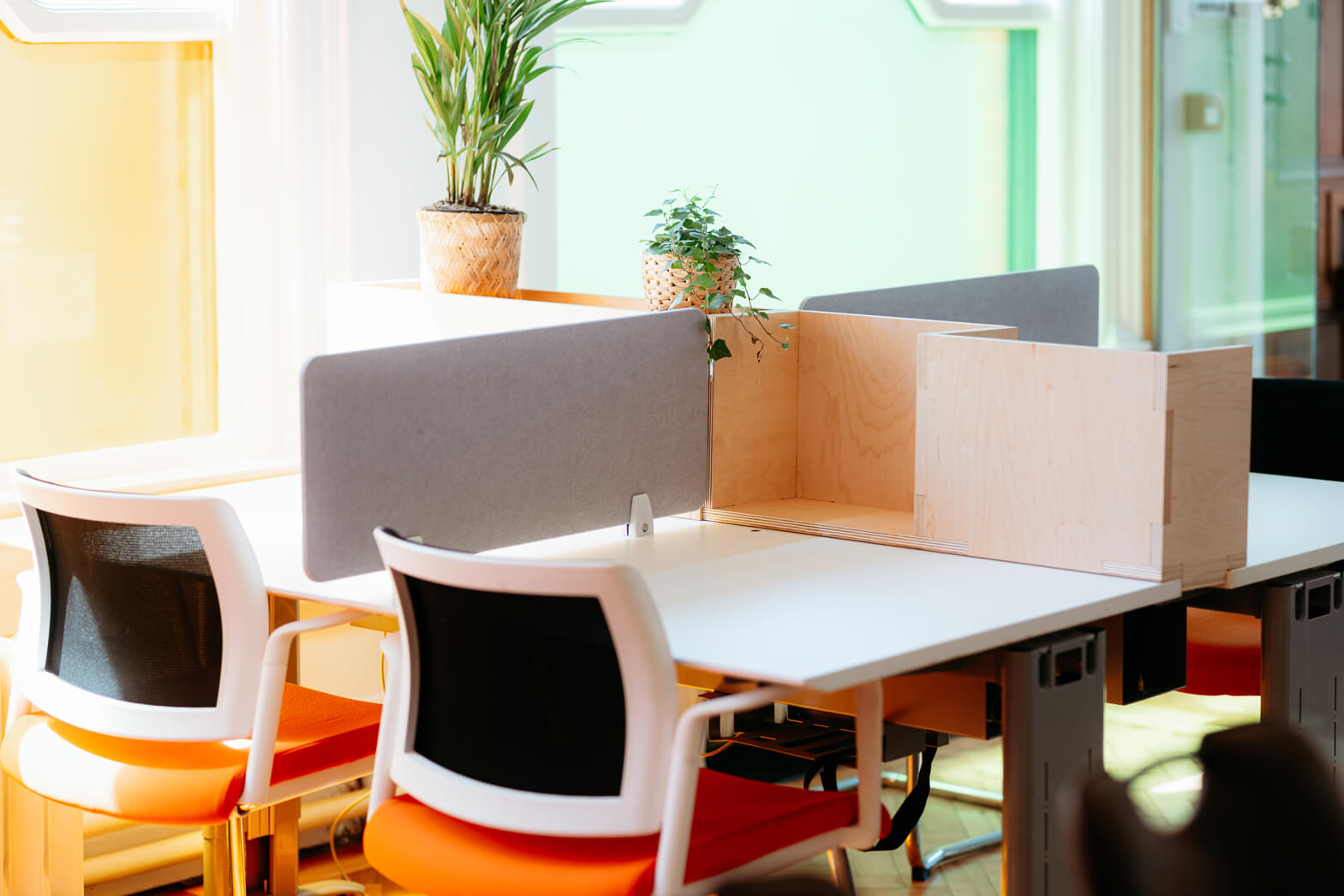 A hot desk at Focal Point